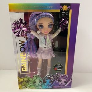 RAINBOW HIGH Violet Willow Cheer Doll MGA NRFB toy cheerleader NWT